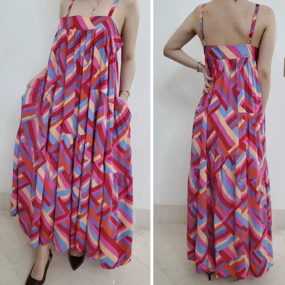 Pink maxi dress Anthro - Picture 3 of 4